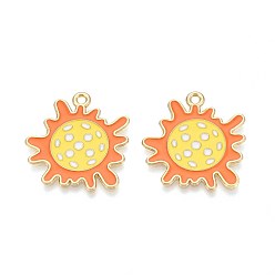 Золотой Спортивные подвески из эмалевого сплава, чары пиклбола, золотые, 28.5x26x1 мм, отверстие : 1.8 мм