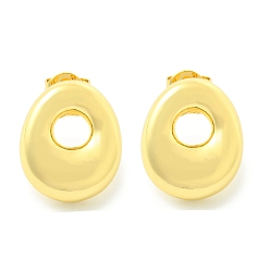 Letter O Серьги из латуни с покрытием стойки, без кадмия и без свинца, долговечный, серьги, алфавит, реальный 18 k позолоченный, Письмо O, 14x12 мм