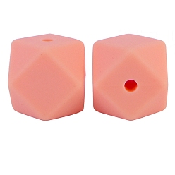 Темный Лосось Восьмиугольные бусины из пищевого силикона, темный лосось, 17 мм