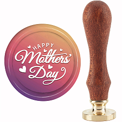 Слово Латунная восковая печать штамп с ручкой, для diy scrapbooking, тематический узор день матери, 3.5x1.18 дюйм (8.9x3 см)