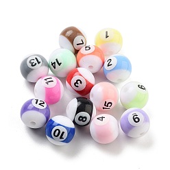 (52) Непрозрачная лаванда Акриловые бусины, бильярдный раунд, разноцветные, 15.5x15 мм, отверстие : 3 мм