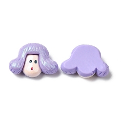 Lilac Opaque Resin Cabochons, Women, 14x20x7.5mm