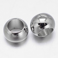 Платина Rondelle латунные бусины, платина, 8x5.5 мм, отверстие : 5 мм