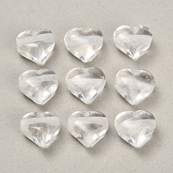 Quartz Crystal Natural Quartz Crystal Beads, Rock Crystal, Heart, 11x12~13x8mm, Hole: 1.4~1.8mm