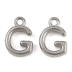 Letter G 304 прелести нержавеющей стали, полированный, цвет нержавеющей стали, Буква G, 9x6.5x2 мм, отверстие : 1.2 мм