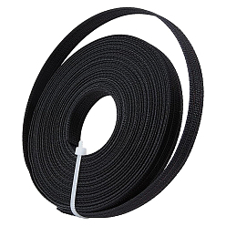 Black 10Yards Polyester Ribbon, with Copper Wire, Black, 1/2 inch(11.8mm)