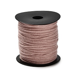 Розовый Полиэфирного корда, для изготовления ювелирных изделий, туманная роза, 3 мм, около 109.36 ярдов (100 м) / рулон