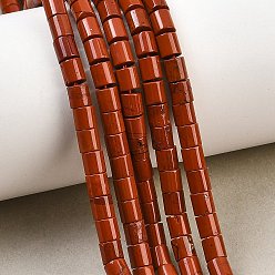 Красный Камень Натуральные красные яшмы бусы пряди, колонка, 4~4.5x4~4.5 мм, отверстие : 0.9 мм, около 84 шт / нитка, 14.96'' (38 см)