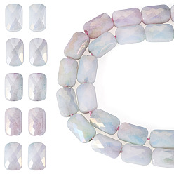 Thistle 1Strand Anti-Tarnish Electroplate Glass Beads Strands, Imitation Gemstone, Rectangle, AB Color Plated, Faceted, Two Tone, Thistle, 7x4~4.5x3mm, Hole: 0.9~1mm, about 55~56pcs/strand, 14.96~15.16 inch(38~38.5cm)