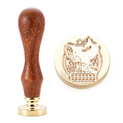 Whale Brass Wax Sealing Stamp, with Wood Handle for Post Decoration DIY Card Making, Whale Pattern, 89.5x25.5mm