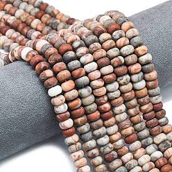 Сумасшедший Агат Нити бусин натурального красного агата, матовые, рондель, 8x5 мм, отверстие : 1.4 мм, около 73~75 шт / нитка, 14.96''~15.16'' (38~38.5 см)