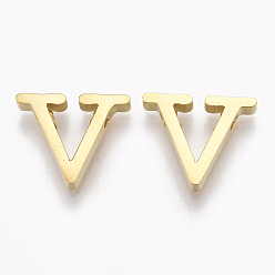 Letter V 304 Stainless Steel Pendants, Golden, Letter, Letter.V, 12x14.5x3mm, Hole: 1.8mm