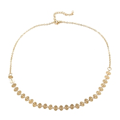 Золотой Вакуумное покрытие pvd 304 ожерелья из овальных звеньев из нержавеющей стали, с карабин-лобстерами , , золотые, 16.06 дюйм (40.8 см)