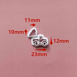 Car Christmas Plastic Molds, Clay Cutters, Clay Modeling Tools, for Earring Making, Car, 1~1.2x1.1~2.3cm