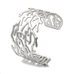 Нержавеющая Сталь Цвет Браслеты-манжеты из нержавеющей стали с открытыми ветвями для женщин, цвет нержавеющей стали, 1-3/4 дюйм (4.5 см), внутренний диаметр: 2-1/2 дюйм (6.2 см)