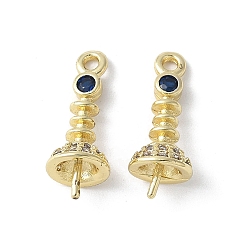 Настоящее золото 18K Латунь микропаве из кубического циркония, для полуразрушенной бусины, без свинца и без кадмия, долговечный, стойки покрытие, реальный 18 k позолоченный, 15.5 мм, отверстие : 1.2 мм, штифты : 0.5 мм