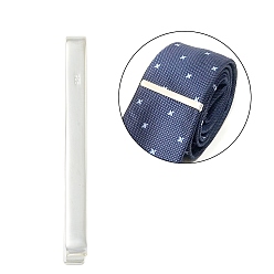 Серебро 925 зажимы для галстука из стерлингового серебра для мужчин, серебряные, 51x4.5x5.8 мм