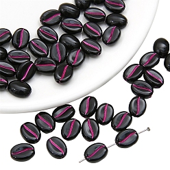 Черный 30 акриловые бусины в виде кофейных зерен, ювелирные аксессуары своими руками, чёрные, 11x8 мм, отверстие : 1 мм
