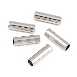 Real Platinum Plated SHEGRACE Brass Tube Beads, Column, Cadmium Free & Nickel Free & Lead Free, Real Platinum Plated, 6x2mm, Hole: 1.5mm