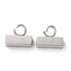 Нержавеющая Сталь Цвет Не тускнеет 201 дужки из нержавеющей стали, петля под залог, кубоид, цвет нержавеющей стали, 6.5x8x3 мм, отверстие : 2.5 мм, Внутренний диаметр: 1.8 mm
