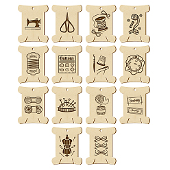 Tool 14шт 14 стиль фанерные доски для намотки ниток, для вышивания крестиком швейное ремесло, инструмент, 63.1x50.2x3 мм, отверстие : 4 мм, 1 шт / стиль