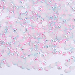 Разноцветный Абс пластмассовые имитационные жемчужные кабошоны, ногтей декоративные аксессуары, полукруглый, красочный, 4x2 мм , около 10000 шт / мешок