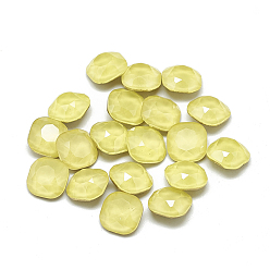 Свет Топаз Сделай сам указал назад k 9 стеклянные кабошоны со стразами, случайный цвет с задней крышкой или необработанный (без покрытия), стиль мокко, граненые, квадратный, светлый топаз, 6x6x3.5 мм