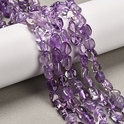 Аметист Природный аметист нитей бисера, самородки, упавший камень, 7.5~14.5x7.5~12x5.5~8.5 мм, отверстие : 0.8 мм, около 37~39 шт / нитка, 15.75'' (40 см)
