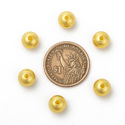 Yellow Imitation Pearl Acrylic Beads, Dyed, Round, Yellow, 10x9.5mm, Hole: 2.5mm, about 1070pcs/pound