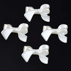 Creamy White Acrylic Imitation Pearl Beads, High Luster, Bowknot, Creamy White, 24x33x6.5mm, Hole: 1.6mm