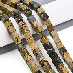 Gemstone Нити бусин из натурального камня вердит, кубические, 6~6.5x6~6.5x6~6.5 мм, отверстие : 0.9~1 мм, около 57~63 шт / нитка, 14.53~15.35'' (36.9~39 см)