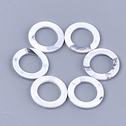 WhiteSmoke Acrylic Bead Frame, Imitation Gemstone Style, Ring, WhiteSmoke, 41x4.5mm, Hole: 2mm, about 130pcs/500g