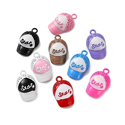 Hat Печатные подвески сплава, разноцветные, шляпа, 23.5x14x9 мм, отверстие : 2 мм