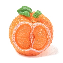 Orange Opaque Resin Imitation Fruit Cabochons, Tangerine, Orange, 29x26x29mm