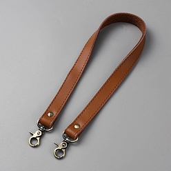 Шоколадный Кожаные ремни для сумок, с поворотными застежками цвета античной бронзы, цвет шоколада, 60x2.05x1.05 см