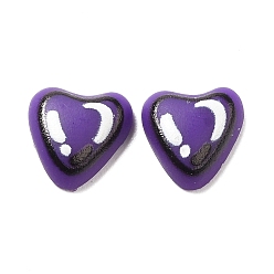 Indigo Opaque Resin Cabochons, Heart, Indigo, 8x8x3mm
