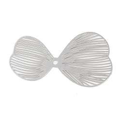 Нержавеющая Сталь Цвет Не тускнеет 201 колпачки из нержавеющей стали, гравированные металлические украшения, цветок, цвет нержавеющей стали, 20.5x36x0.3 мм, отверстие : 1.6 мм