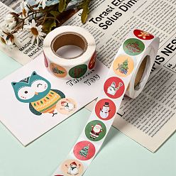 Snowman Christmas Tag Stickers, Self-Adhesive Paper Gift Tag Stickers, for Party, Decorative Presents, Snowman, 24.5mm, 500pcs/roll