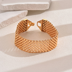 Настоящее золото 18K Браслеты из полой цепочки из сплава для женщин, реальный 18 k позолоченный, 8-1/4 дюйм (21 см)