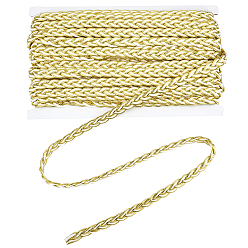 Белый Лента для вязания из полиэстера и металлической пряжи, плоский, аксессуар для одежды, белые, 3/8 дюйм (11 мм), 20 ярдов / карта