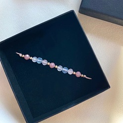 Смешанные камни Браслеты-слайдеры из натуральных драгоценных камней и латунных бусин, украшения из нейлонового шнура для женщин, регулируемый