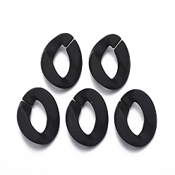 Черный Окрашенные распылением пластиковые соединительные кольца ccb, разъемы для быстрой связи, для изготовления ювелирных цепочек, твист, чёрные, 37.5x27x8 мм, внутренний диаметр: 10x21.5 мм