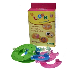 Mixed Color Plastic Knitting Tools, Round, Mixed Color, 3.5~9cm