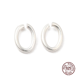 Серебро 925 кольца с открытыми скачками стерлингового серебра, овальные, серебряные, 20 датчик, 5x3.5x0.8 мм, внутренний диаметр: 2.5x3.5 мм, Около 200 шт / 10 г