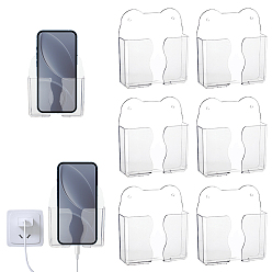 Прозрачный Пластиковые держатели для мобильных телефонов из ПЭТ, прямоугольные, с железом, золотые, прозрачные, 104x93x27 мм