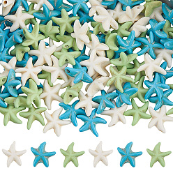 (52) Непрозрачная лаванда 150 шт. 3 стили окрашенные синтетические бирюзовые бусины, морская звезда, разноцветные, 13~15.5x13.5~14x5~5.5 мм, отверстие : 1~5 мм, 50 шт / стиль