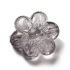 Noir Perles acryliques transparentes, teint, fleur, noir, 26x23x11.5mm, Trou: 1.8mm, environ142 pcs / 500 g
