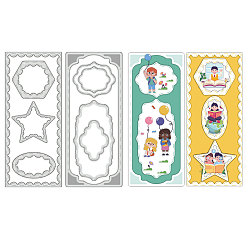 Rectangle Углеродистая сталь разрезает трафареты, для diy scrapbooking, Фотоальбом, декоративная бумага для тиснения, цвет нержавеющей стали, прямоугольные, 147x128x0.8 мм