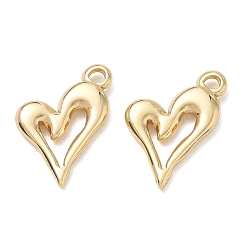 Doré  Pendentifs en acier inoxydable, charmes de coeur, plaqué longue durée, or, 304mm, Trou: 20.5x16.5x3mm