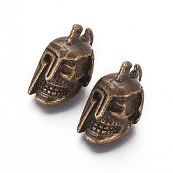 Antique Bronze Tibetan Style Alloy Beads, Mask, Antique Bronze, 18x10x11mm, Hole: 1.5mm
